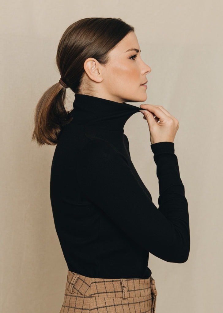 Black turtleneck jumper